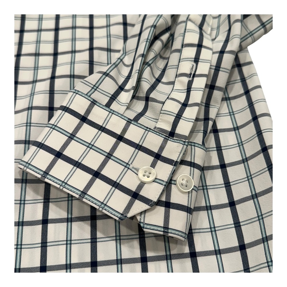 Men's Mizzen + Main Leeward Button Down Shirt‎ White Plaid Trim Fit Size Large - Picture 5 of 11
